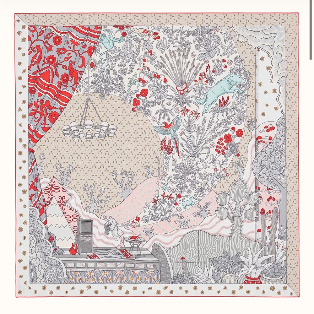*Sold* 100% Authentic Brand New Hermes 90 x 90 silk scarf - Le premier chant - Picture 1 of 8